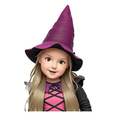 smiling girl in witch hat sticker