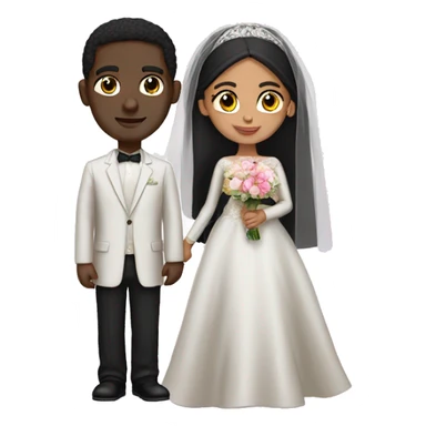 a black man and a dark hair arabic woman wedding sticker