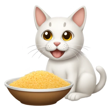 Gato comiendo arroz sticker