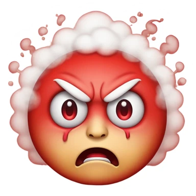 an angry emoji with steam coming out of the ears sticker