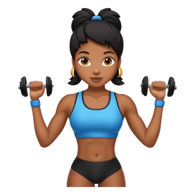 Black gym girl cute sticker