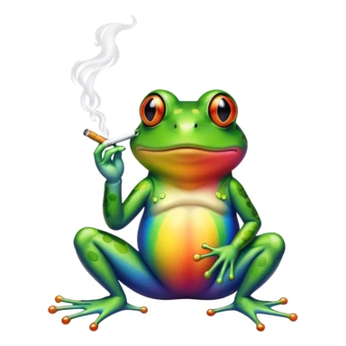Rainbow frog smoking  sticker