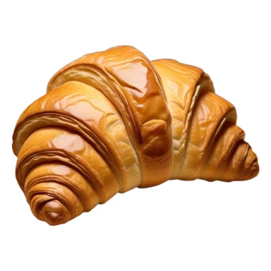 Cinematic Realistic Rustic French Croissant Pastry Emoji, depicted as a flaky, buttery crescent with delicate, layered textures and a slight, intentional char along the edges that imparts a rustic, artisanal charm. The golden, crispy exterior shows a hint of burnt nuance, rendered with warm, inviting lighting and exquisite detail to capture its time-honored, imperfect perfection. sticker
