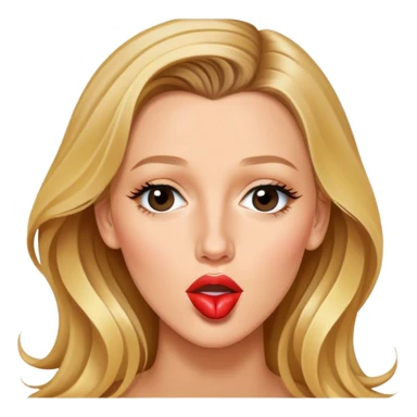 Blake Lively making a kiss face sticker