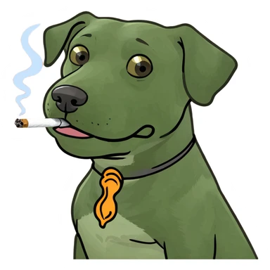 Dog smoking blunt sticker