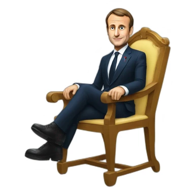 Emmanuel Macron sur une chaise sticker