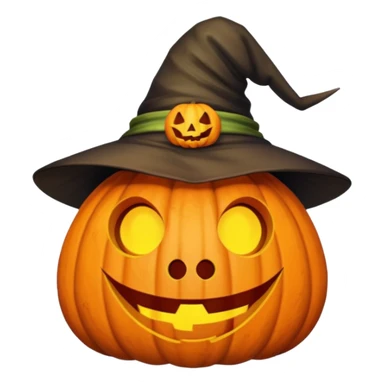 toad wearing a jack o lantern face with a hat sticker
