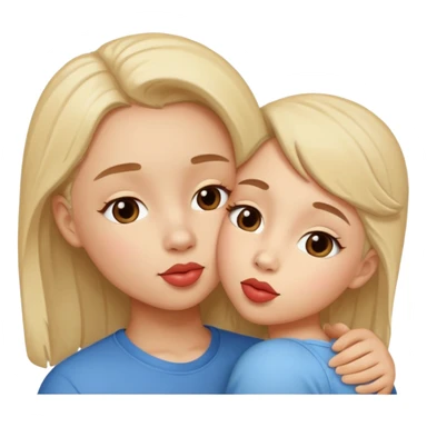 Kisses on the cheek and kisses on the eye with affection and cuteness sticker