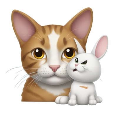 a cat with a rabbit sticker