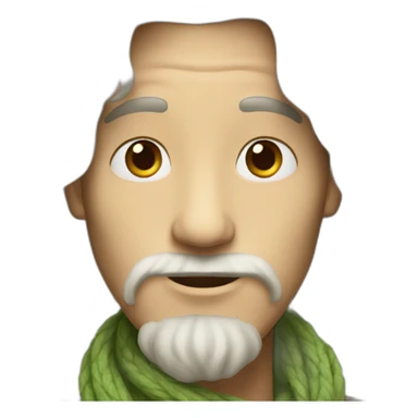 long haired white man with thin nose and scarf sticker