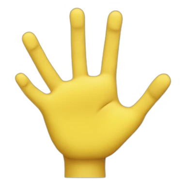 a yellow right hand with eight fingers on it sticker