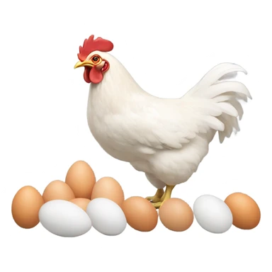 A chicken that’s pooping eggs sticker
