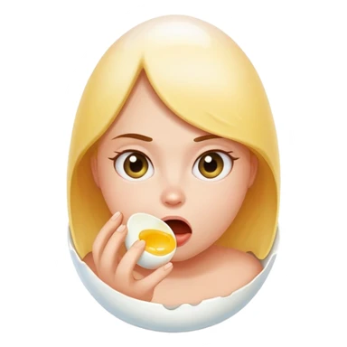 girl eating an egg and then farting  sticker