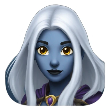 Drow sorceress with white long hair sticker