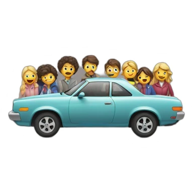 Car with people  sticker