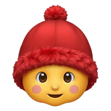 red fluffy hat sticker