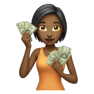 Girl with money sticker