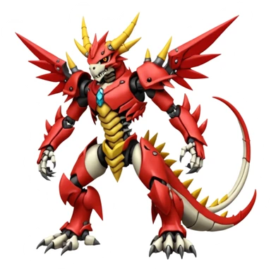 Anthro Digitigrade Cool Badass Skeletal Wargreymon-Guilmon-Pokémon-Digimon-Fakémon-fusion-hybrid-creature sticker