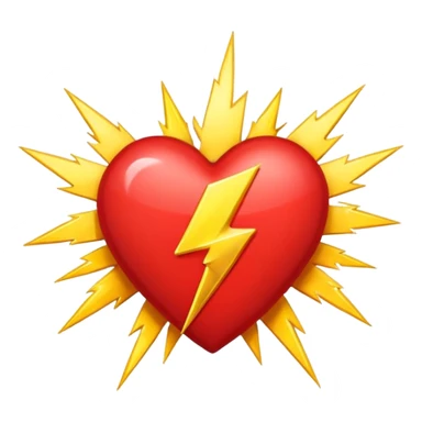 Heart with 13 point lightning bolt in the middle sticker
