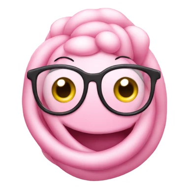 light pink worm wearing glasses sticker