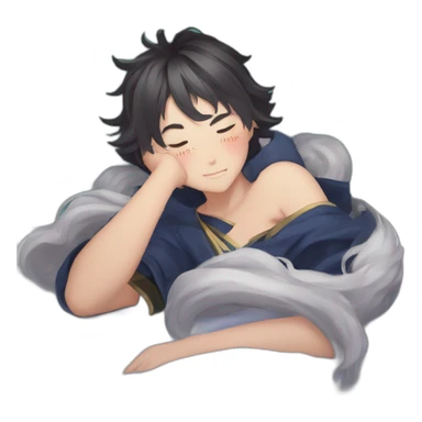 Genshin Impact Xiao sleeps sticker
