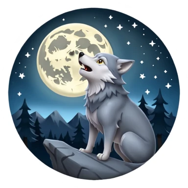 Wolf howling at the moon sticker