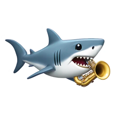 shark playing saxophone  sticker