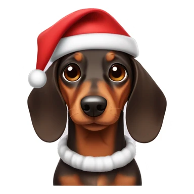 Dachshund with christmas hat sticker