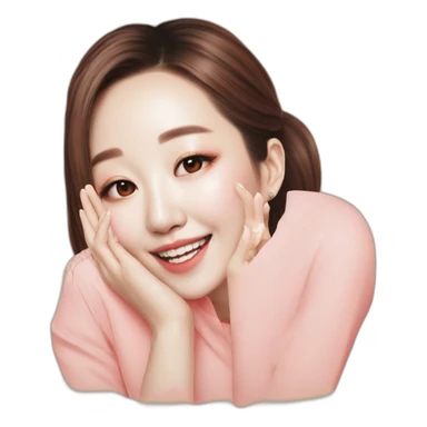 Sandara park doing a heart sticker