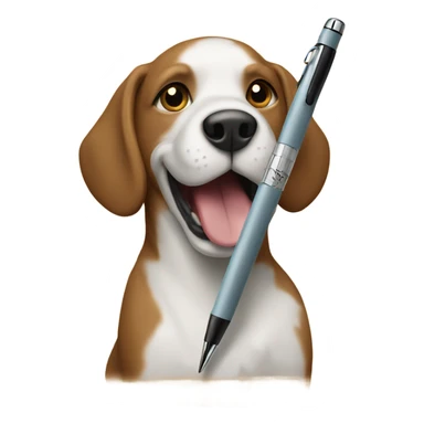 Dog hitting a pen  sticker