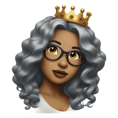 Pinupx long length hair and a crown and tattoos and glasses sticker