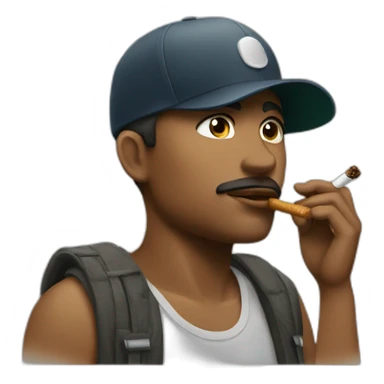Man with a cap smoke a cigaret  sticker