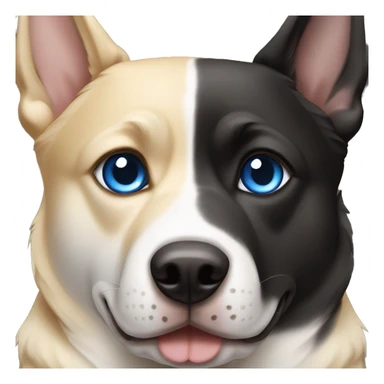 Blonde and black pitbull husky German shepherd with blue eyes  sticker