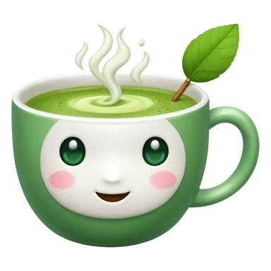 Make a cup of match tea in a mug with a bow on it no  face and white mug sticker