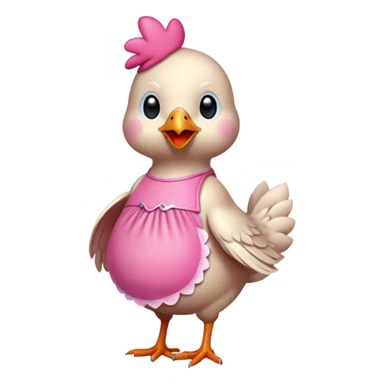 chicken in pink dress sticker