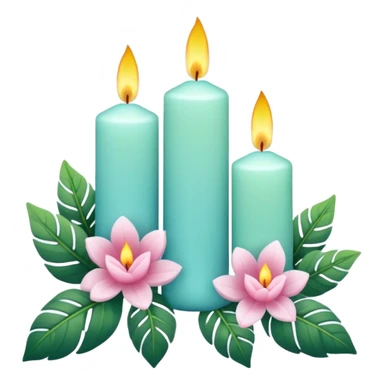 Aesthetic scenic romantic pastels beautiful gorgeous holy divine spiritual pretty elegant sparkly shiny scene of Candles, flowers, plants leaves, scenic aesthetic scenery sticker