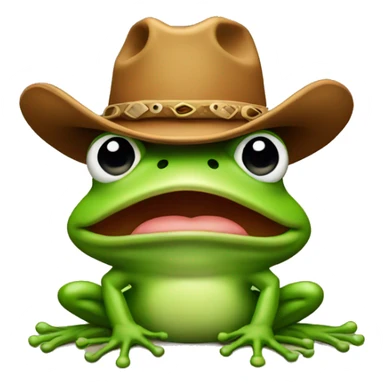 Frog with a cowboy hat sticker