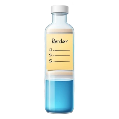 empty big shelf with single serum bottle, prominent sticky note with 'reorder now!' text sticker