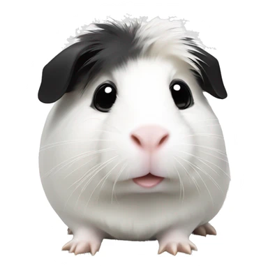 White Guinea pig with black ears and nose  sticker