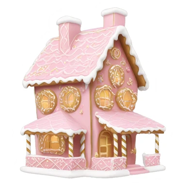 light pink and gold and white gingerbread house sticker