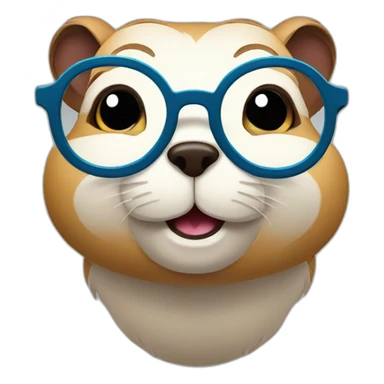happy gopher with glasses sticker