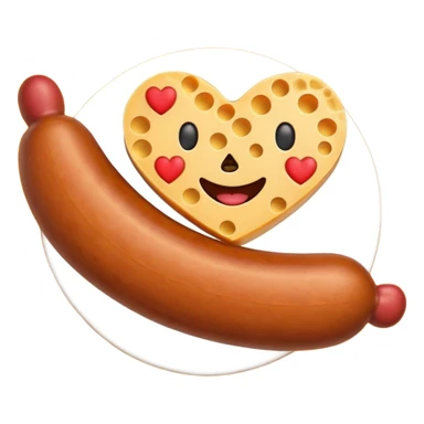 Make emoji sausage cheese love shape sticker