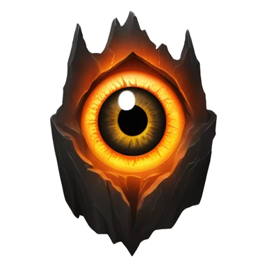 Eye of Sauron with glowing orange iris, set in a dark tower of Mordor sticker