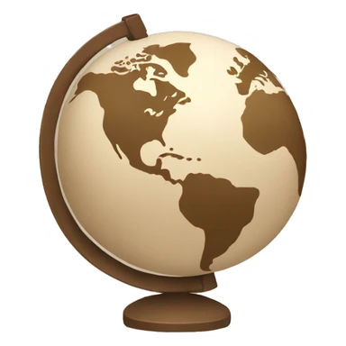 Beige globe sticker