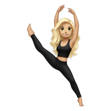 A girl with blond hair pole dancing a black short pants and a black crop top, she has long hair but not to long   sticker