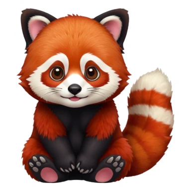 Make a logo of a red panda but instead of ginger fur, its fur is crimson red sticker