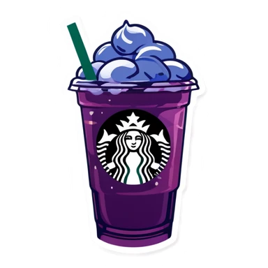 Blueberry ice drink Starbucks sticker