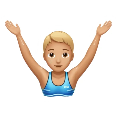 person swimming laps in pool zoomed out showing lap swiming back stroke sticker