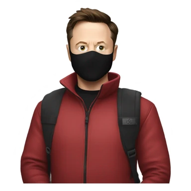 Elon musk with a ski mask  sticker