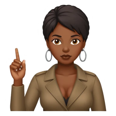 black women with a middle finger  sticker
